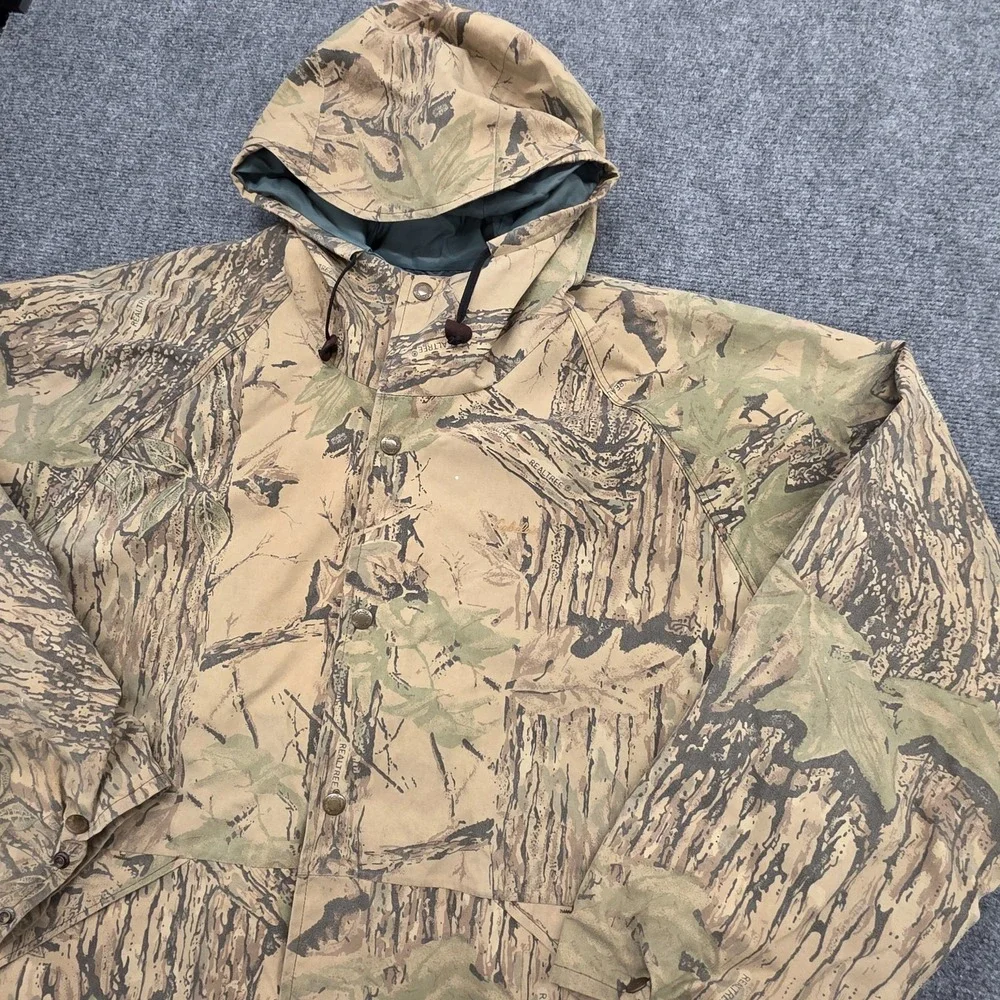 Vintage Cabelas Realtree Camo Goretex Jacket Mens XL XLarge Made In USA Snap Zip